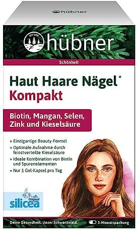Huebner Haut Haare Nägel Kompakt Gesundheitseffekte für Die ganze Familie im Alltag 90 Gel-Kapseln Trendiger Gesundheits