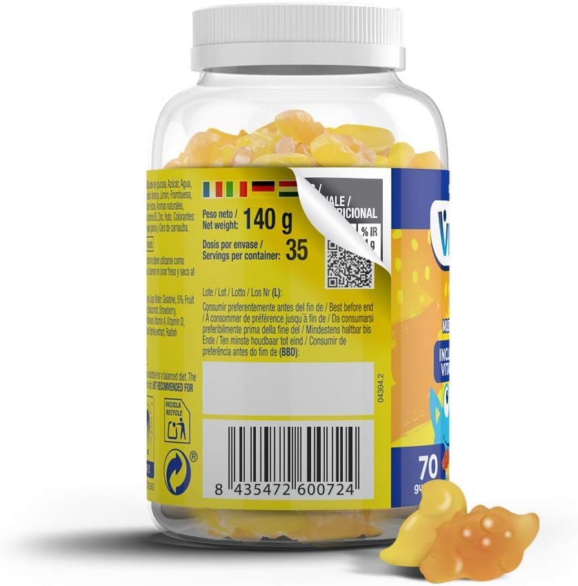 VITALDIN Multivitamin Kids Gummies - Nährstofferhöhung für Kinder - 11 Vitamine & Mineralien - 70 Fruchtgummis (1 Monat)