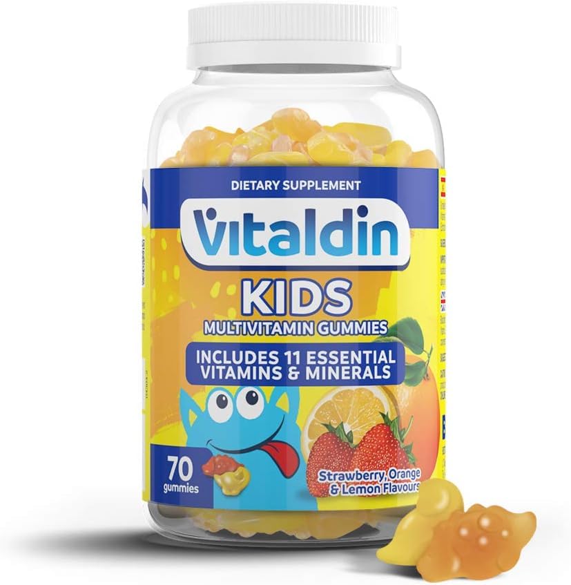 VITALDIN Multivitamin Kids Gummies - Nährstofferhöhung für Kinder - 11 Vitamine & Mineralien - 70 Fruchtgummis (1 Monat)